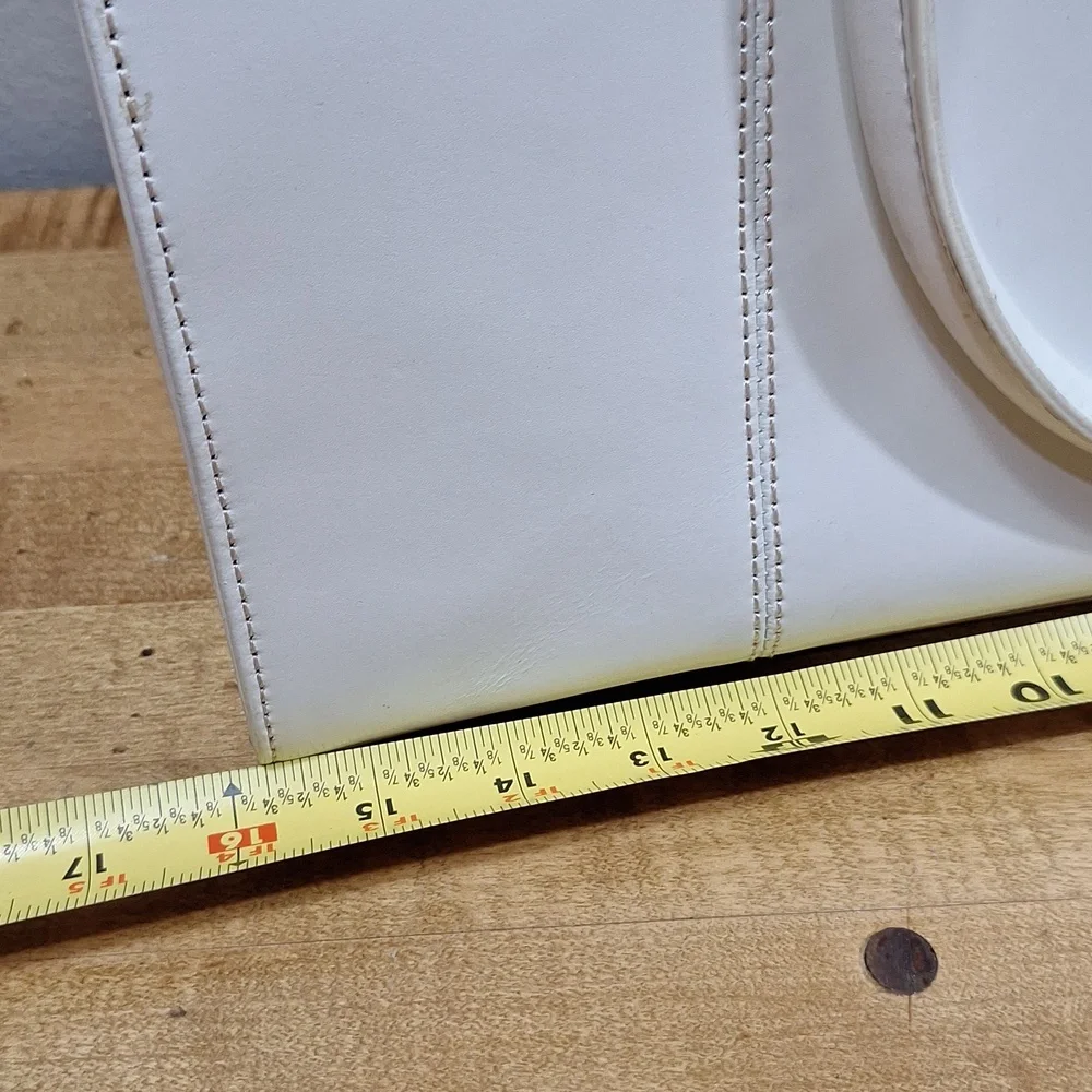 Wilsons Leather White Tote Bag Laptop Size As Is Satchel Executive Handbag‎